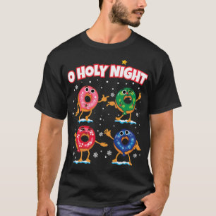 Camiseta O Santa Noite Engraçado Rosquinha de Natal Pun Gif