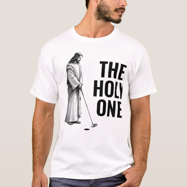 Camiseta O Santo - Jesus Jogando Golfe (Frente)