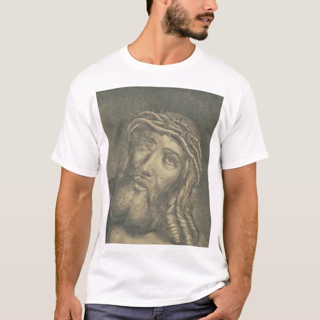 Camiseta O Santo Rosto De Jesus Arte Monocromática (Frente)