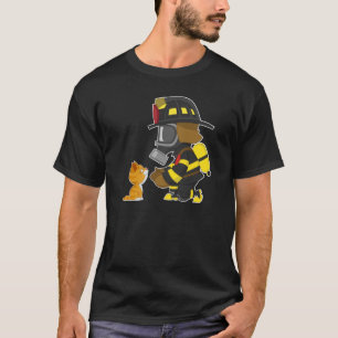 Camiseta O sapador-bombeiro salva o gatinho