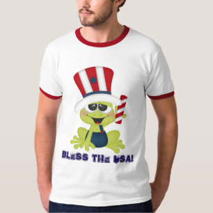 Camiseta O sapo patriótico abençoa o t-shirt dos EUA julh