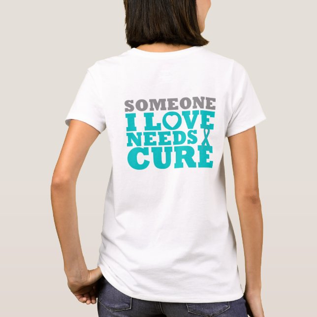 Camiseta O Scleroderma alguém amor de I precisa uma cura (Verso)