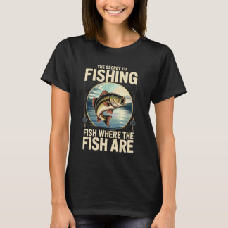 Camiseta O Segredo Para Pescar Peixes Onde Os Peixes Estão
