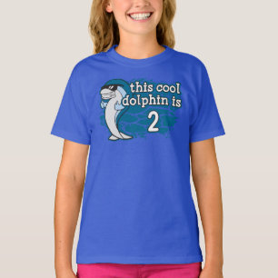 Camiseta O segundo aniversário do miúdo este golfinho leg