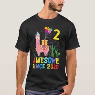 Camiseta O segundo aniversário Llama É Espantoso Desde 2020