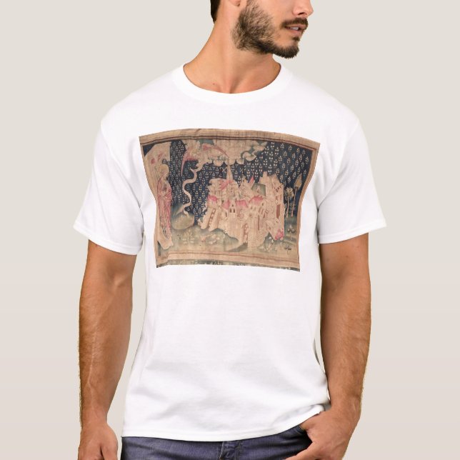 Camiseta O segundo anjo anuncia a queda de Babylon (Frente)