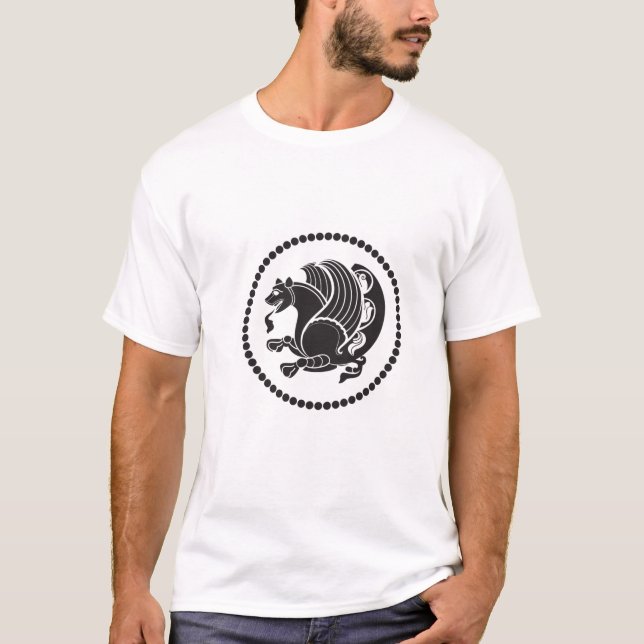Camiseta O selo branco do t-shirt W. Sassanian dos homens - (Frente)