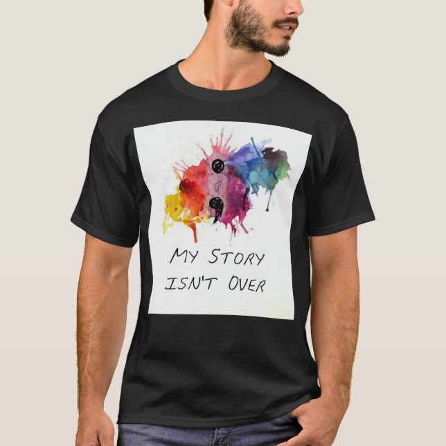 Camiseta O semicolon minha história não se acaba (Frente)