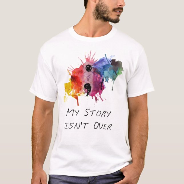 Camiseta O semicolon minha história não se acaba (Frente)