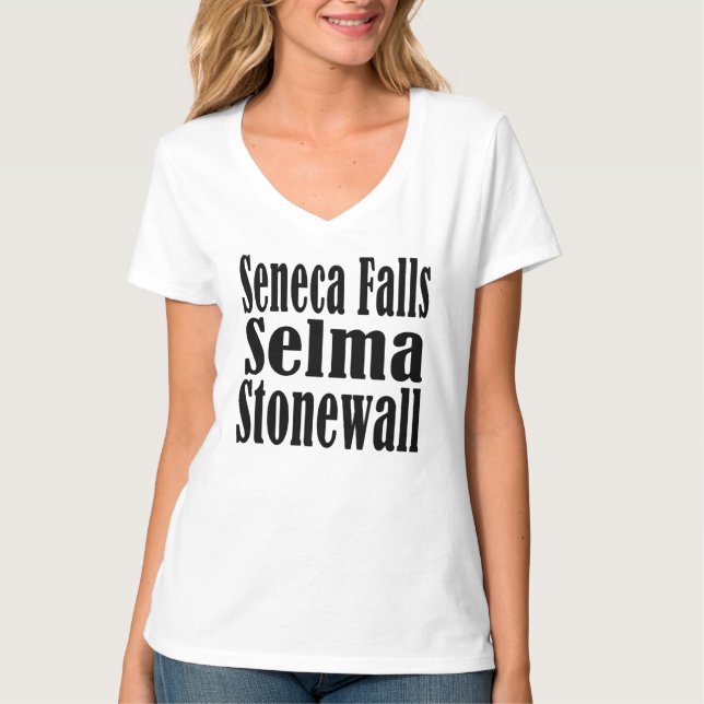 Camiseta O Seneca cai t-shirt do V-Pescoço de Selma (Frente)