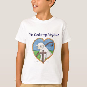 Camiseta O Senhor é a minha ovelha Shepherd e cruza o coraç