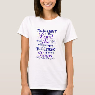 Camiseta O Senhor Salm 37 4 Bíblia Verse