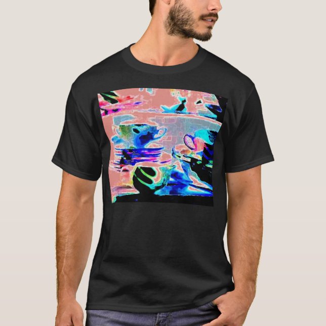 Camiseta O Serenade torna côncavo rosa listrado (Frente)