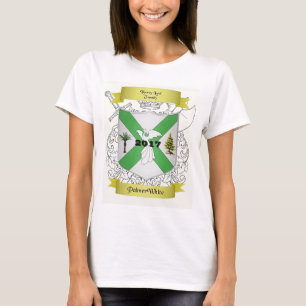 Camiseta O Short de Palmer/mulher branca da família Sleeve