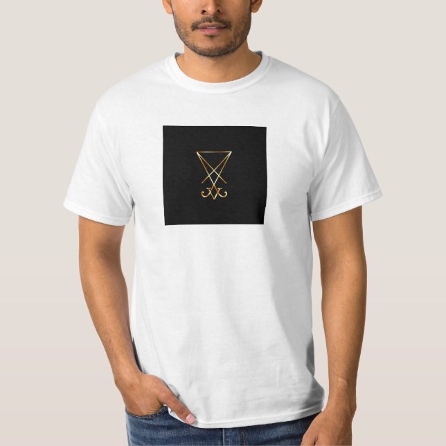 Camiseta O sigil dourado de Lucifer (Frente)