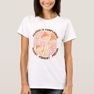 Camiseta O Silêncio é Conformidade, Resistir, 86 47, Floral
