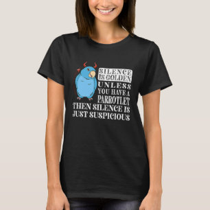Camiseta O Silêncio É Ouro Papagaio I Azul