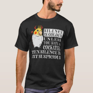 Camiseta O Silêncio É Ouro Papagaio I Lutino Cockatiel