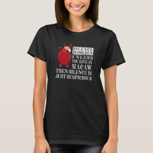 Camiseta O Silêncio É Ouro Papagaio I Macaw Verde