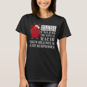 Camiseta O Silêncio É Ouro Papagaio I Macaw Verde