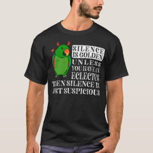 Camiseta O Silêncio É Ouro Papagaio I Machado Eclectus