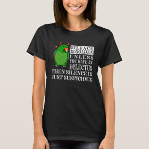 Camiseta O Silêncio É Ouro Papagaio I Machado Eclectus