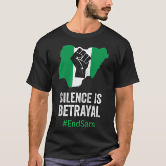 Camiseta O silêncio é traição #EndSars Polícia Reforma Vint
