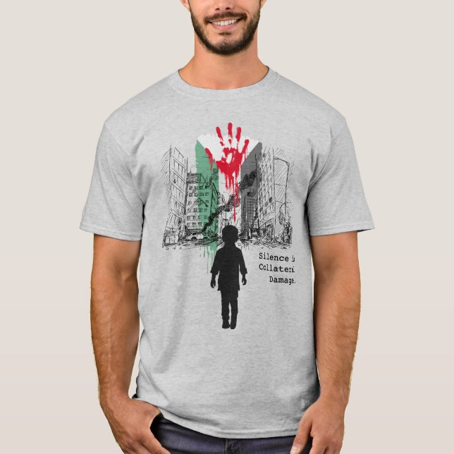 Camiseta O Silêncio é um Dano Colateral – Solidariedade à P (Frente)