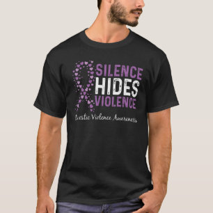 Camiseta O silêncio esconde a violência doméstica, a consci