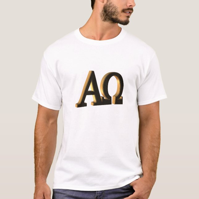 Camiseta O símbolo alfa e ômega 3D (Frente)