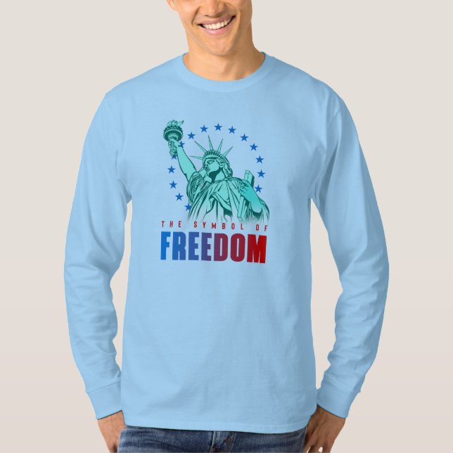 Camiseta O Símbolo da Liberdade | Capa longa masculina (Frente)