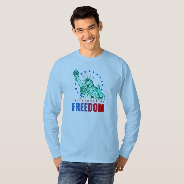 Camiseta O Símbolo da Liberdade | Capa longa masculina (Frente Completa)