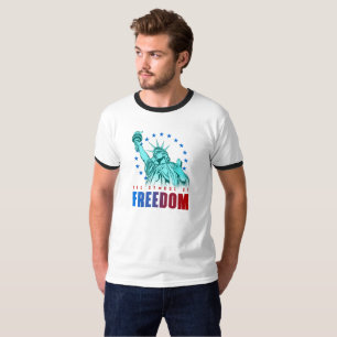 Camiseta O Símbolo da Liberdade   T-Shirt Ringer de uso mas