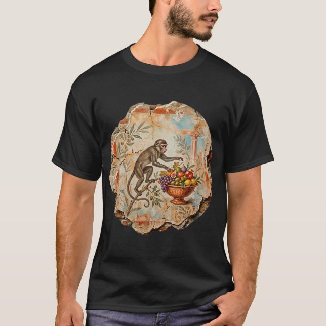 Camiseta O Símio Travesso: O Ladrão de Frutas de Pompéia (Frente)