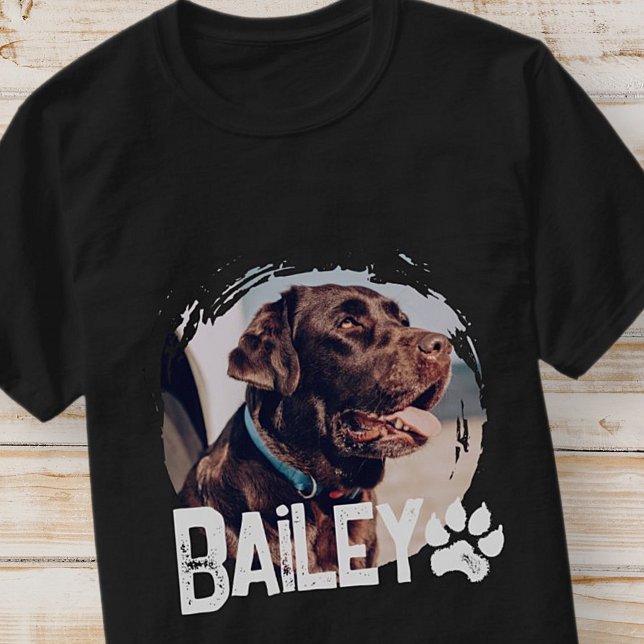 Camiseta O simples nome Legal e foto de Pet (Criador carregado)