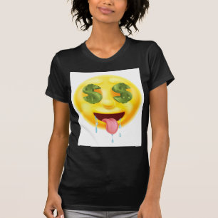 Camiseta O sinal de dólar Eyes o Emoticon Emoji
