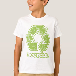 Camiseta O sinal do reciclar do vintage caçoa o t-shirt