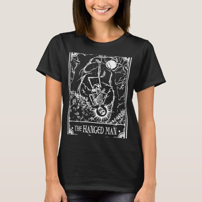 Camiseta O Skeleton Man Tarot Card Oculta Tarot Reader Re (Frente)