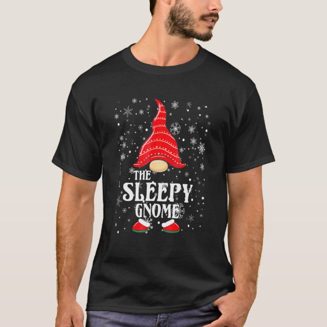 Camiseta O Sleepy Gnomo Matching Family Group Natal P (Frente)