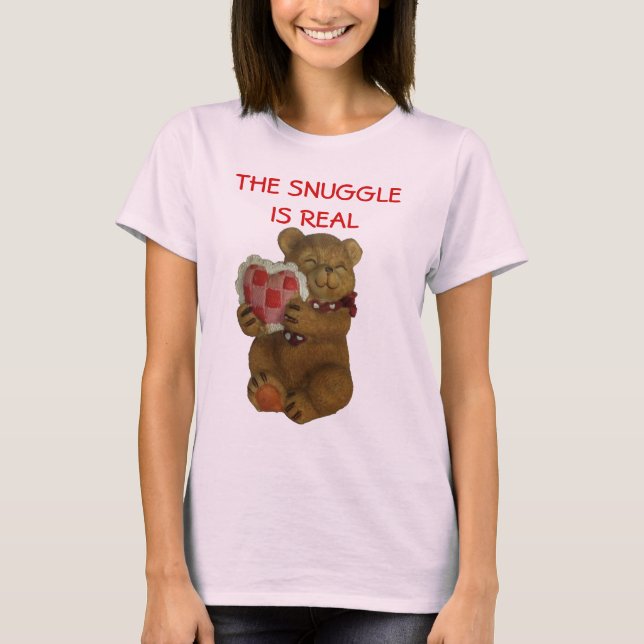 Camiseta O Snuggle é urso de ursinho real (Frente)