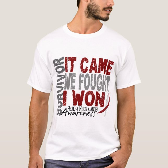 Camiseta O sobrevivente de câncer que da cabeça e do (Frente)