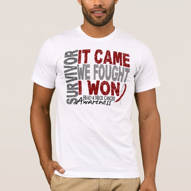 Camiseta O sobrevivente de câncer que da cabeça e do (Frente)