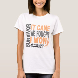 Camiseta O sobrevivente de câncer que uterina veio nós