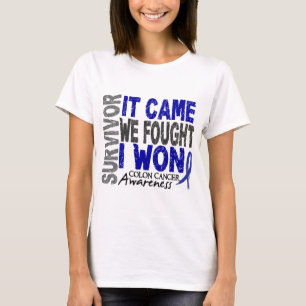 Camiseta O sobrevivente que do cancro do cólon veio nós