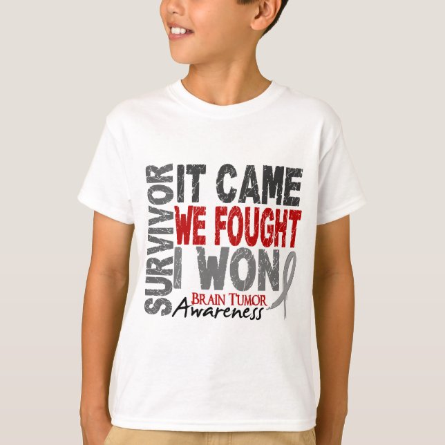 Camiseta O sobrevivente que do tumor cerebral veio nós (Frente)