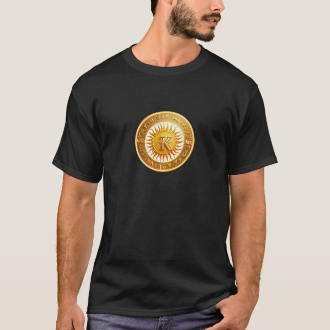 Camiseta O sol brilha com a letra k (Frente)