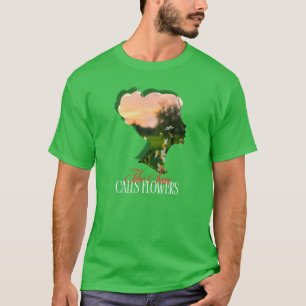 Camiseta O Sol chama Flores Natureza da Silhouette Artíst
