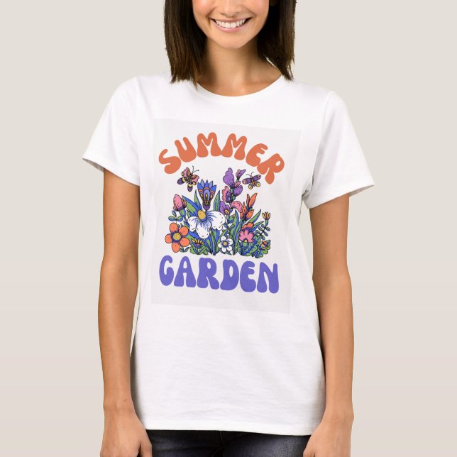 Camiseta O Sol no Meu Jardim - Natureza Floral Citação T- (Frente)