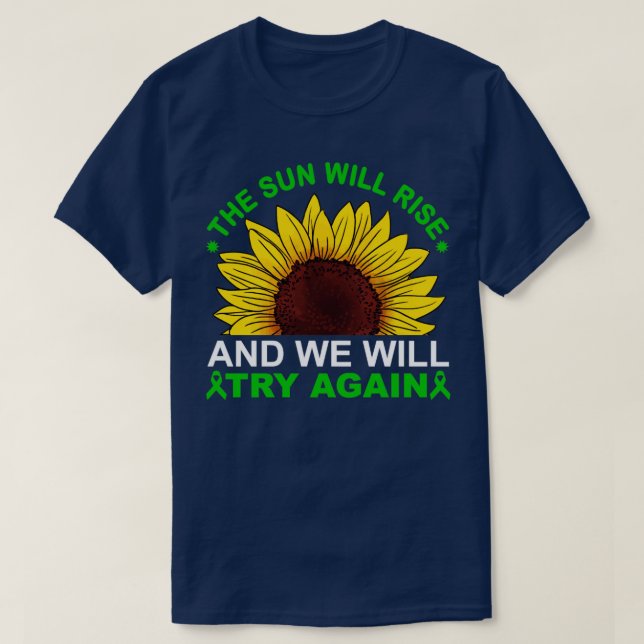 Camiseta O sol vai nascer, vamos tentar de novo (Frente do Design)