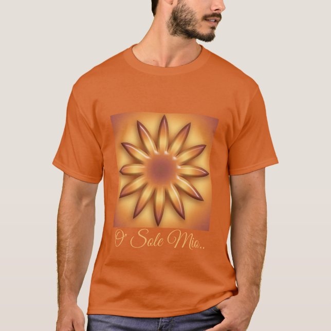 Camiseta O Sole Mio. textura geométrica do gradiente abstra (Frente)